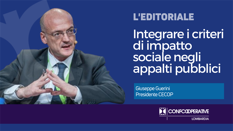 Guerini (Cecop), integrare i criteri di impatto sociale negli appalti pubblici